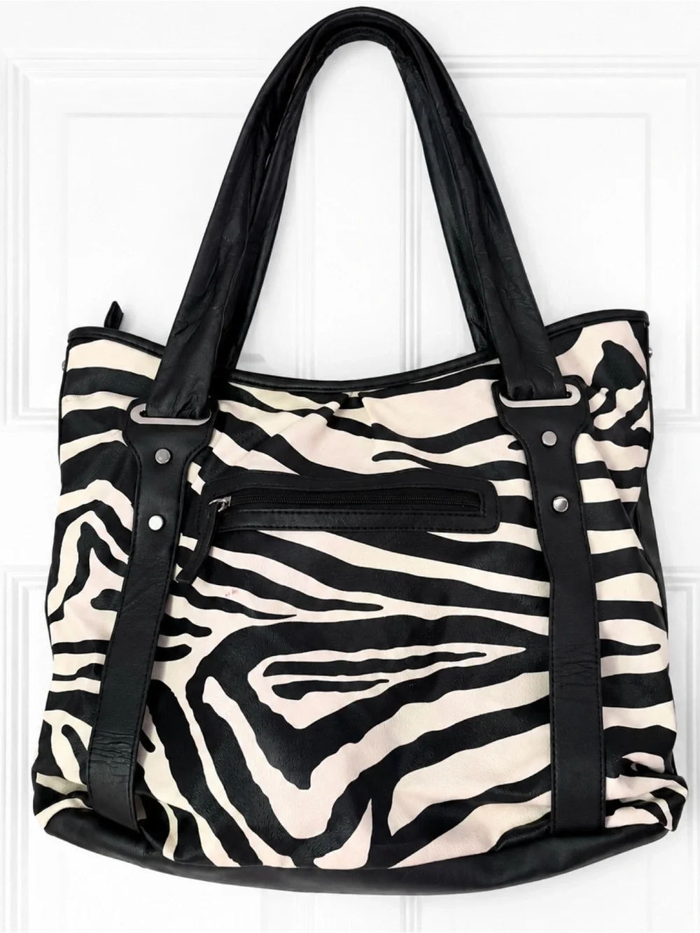 Mondani NY Zebra Print faux leather Tote Bag